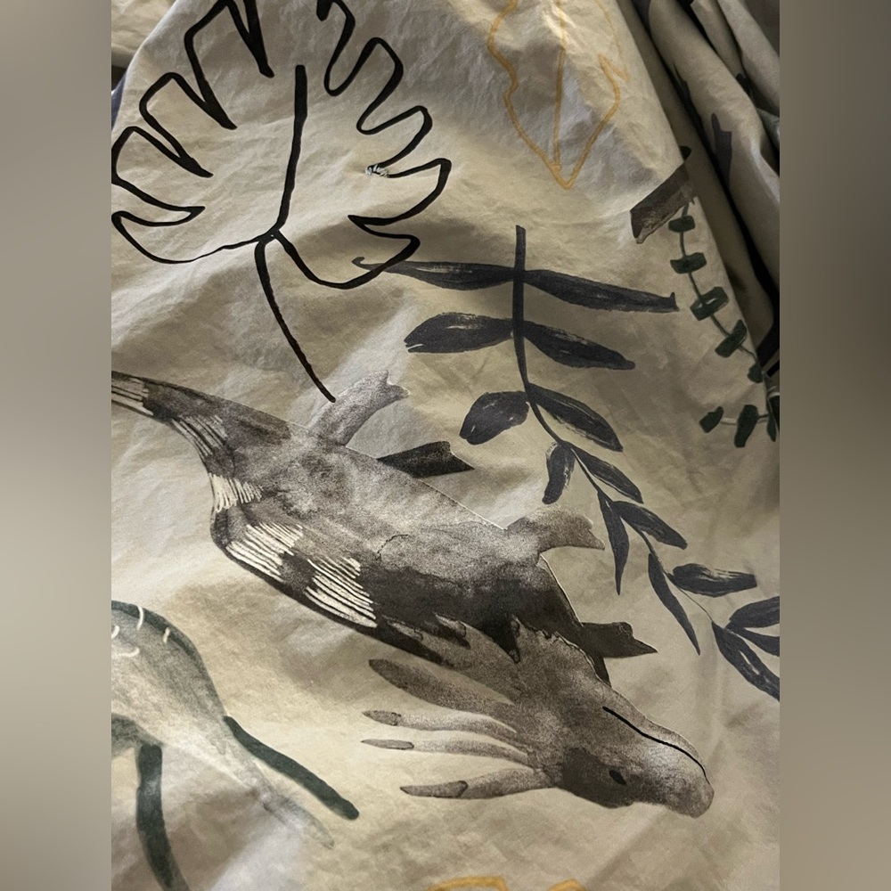 Pottery Barn~Jurassic~Dinosaur Queen/Full Duvet w/2 Shams~100% Organic Cotton - Picture 16 of 16